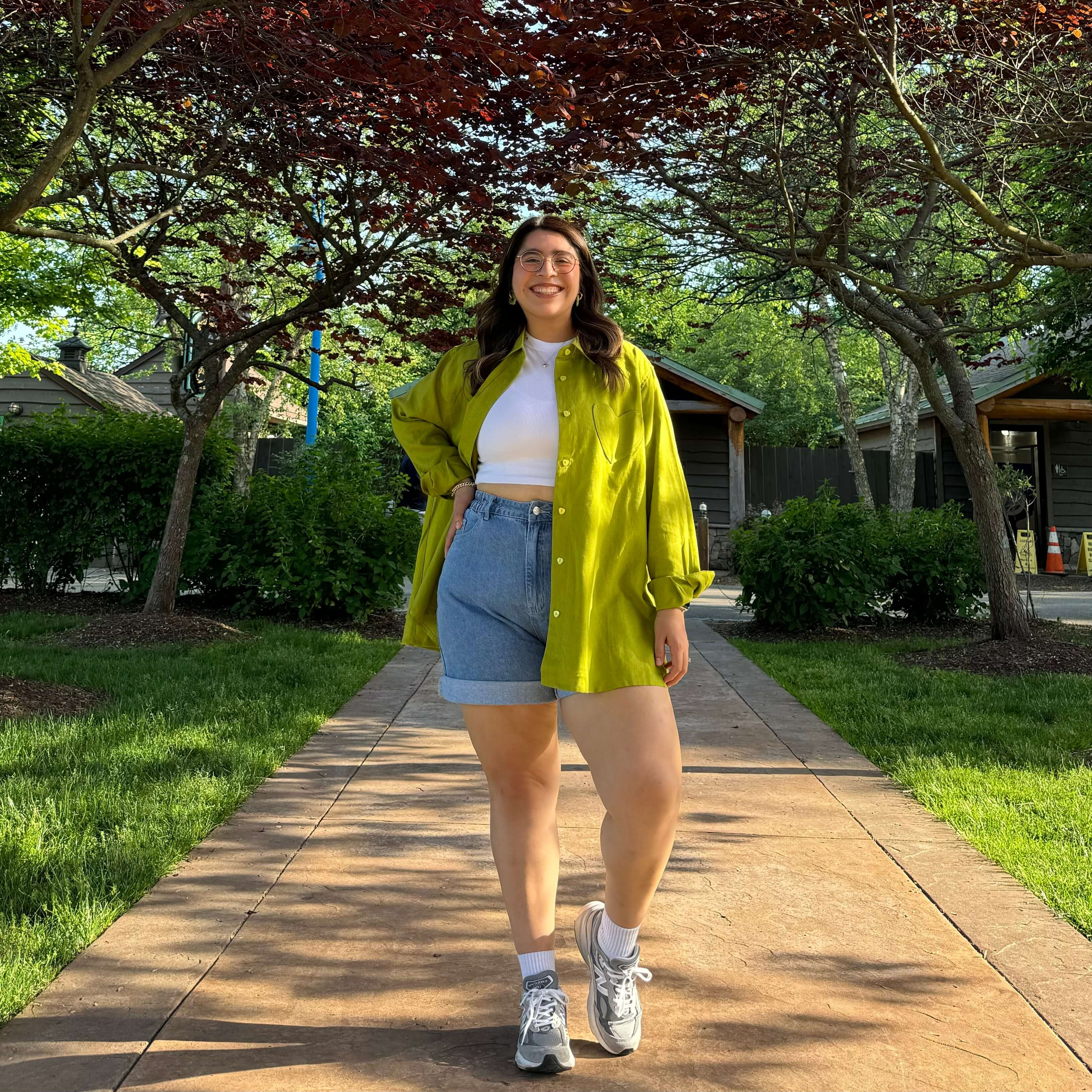 Linen Long-Sleeve Button-Up - Matcha *Clearance Sale*