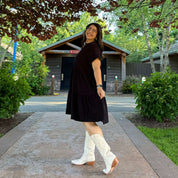 Tiered Shirt Dress - Black *Clearance Sale*