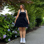 Denim Overall Dress - Black *Clearance Sale*