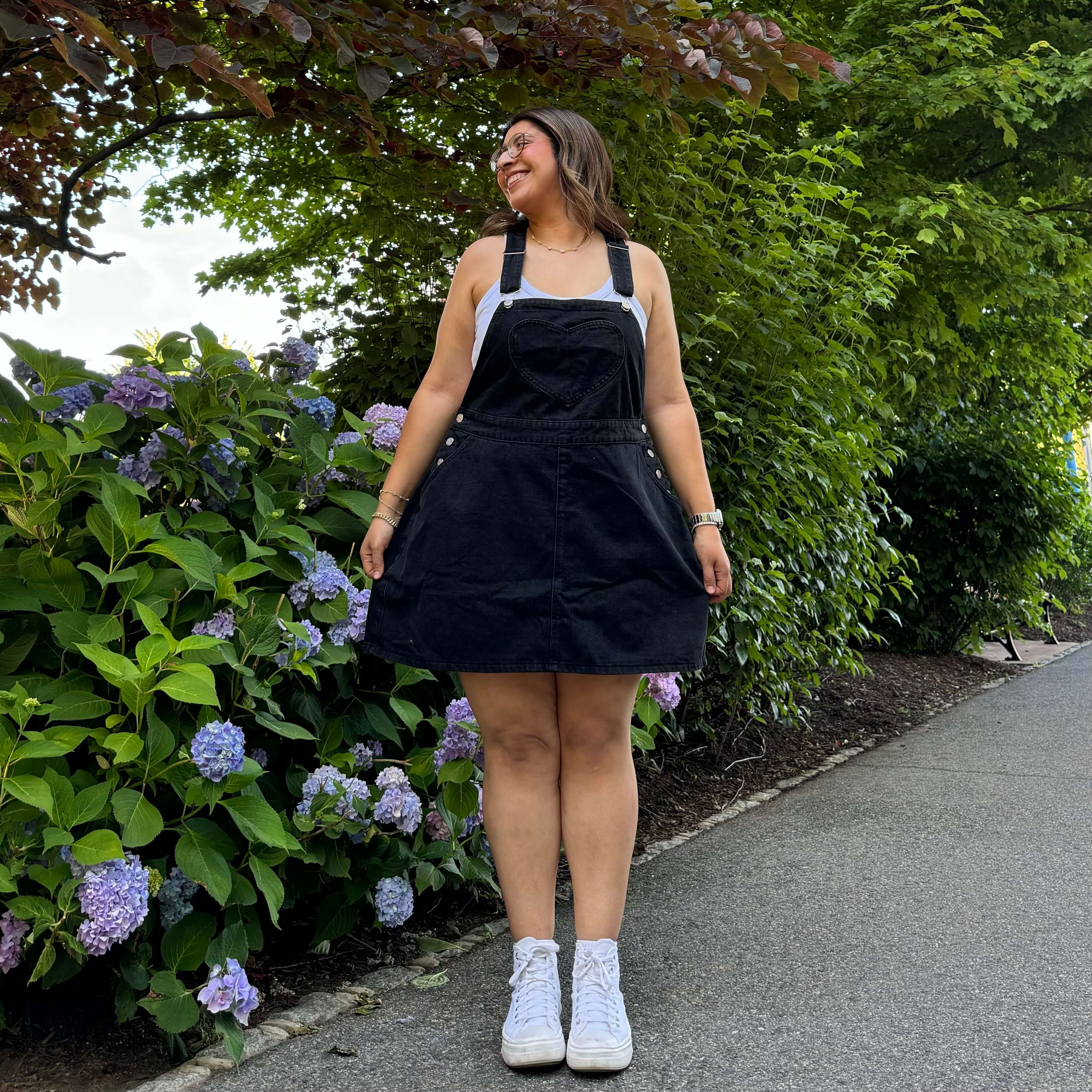 Denim Overall Dress - Black *Clearance Sale*