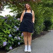 Denim Overall Dress - Black *Clearance Sale*