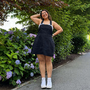 Denim Overall Dress - Black *Clearance Sale*