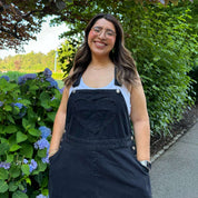 Denim Overall Dress - Black *Clearance Sale*