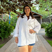 Linen Long-Sleeve Button-Up - Tofu *Clearance Sale*