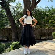 Spring Flowy Skirt - Black *Clearance Sale*