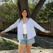 Effortless Button-Up - Blue Stripe