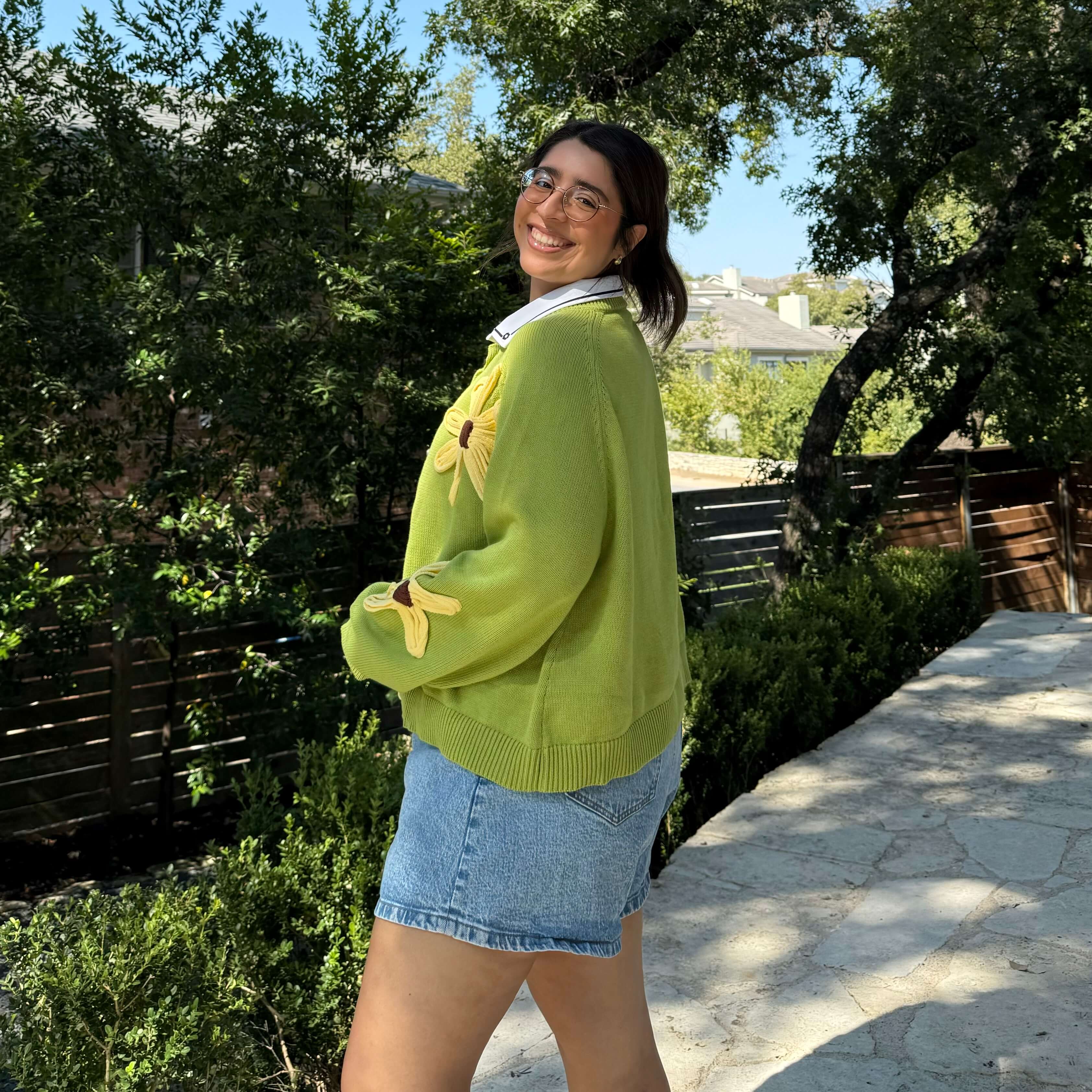 Flower Cardigan - Matcha