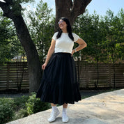 Spring Flowy Skirt - Black *Clearance Sale*