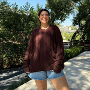 Crewneck Cable-Knit Sweater - Chocolate *Clearance Sale*