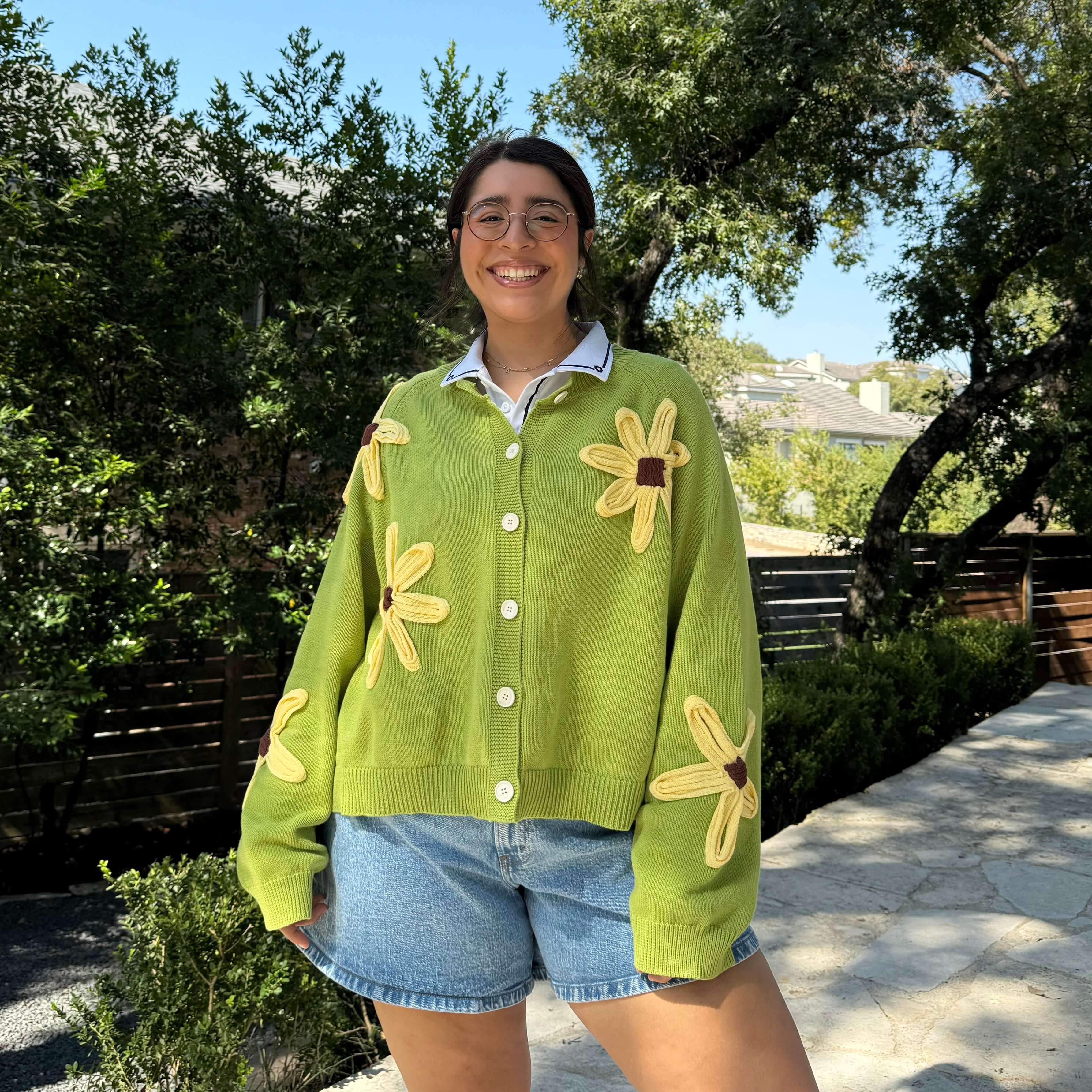 Flower Cardigan - Matcha