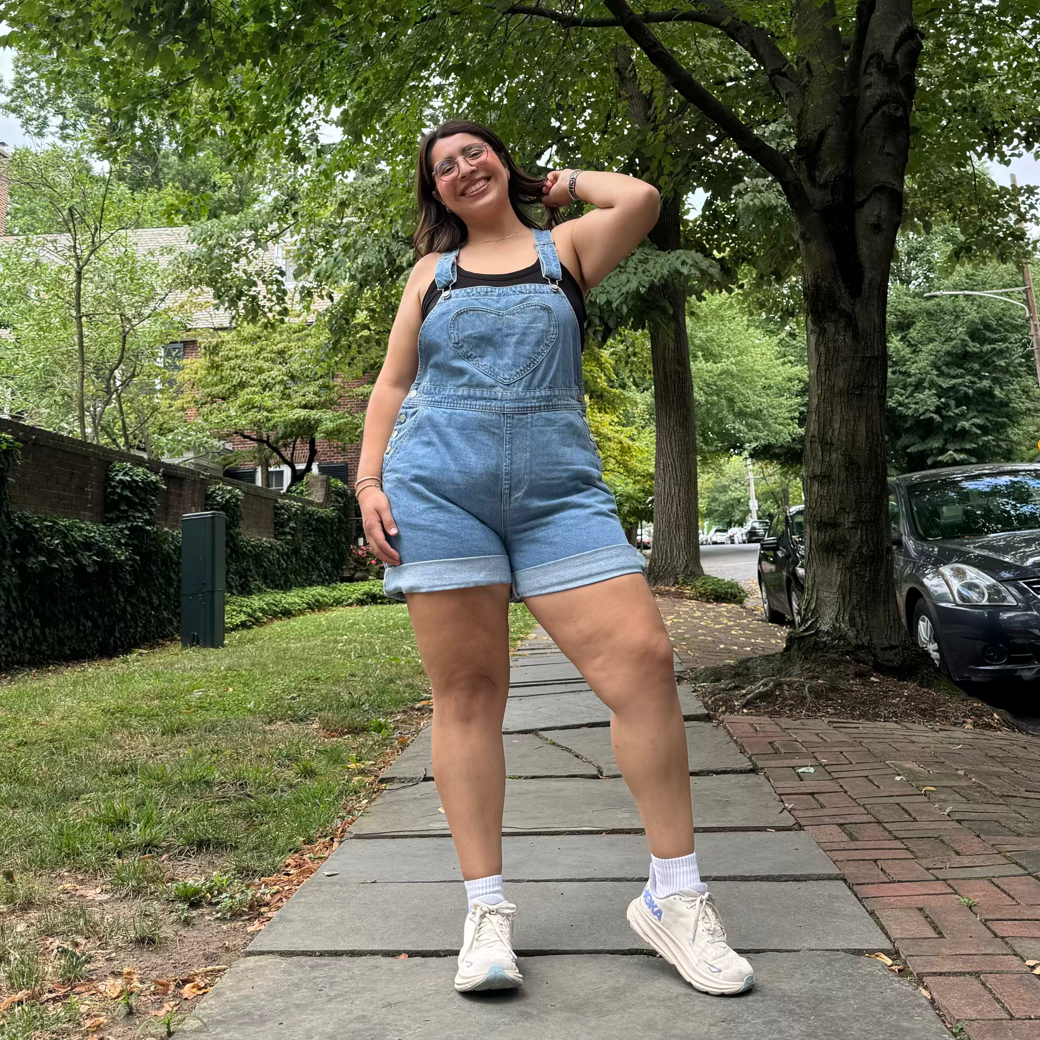 Denim Overall Shorts - Light Wash