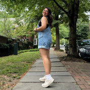 Denim Overall Shorts - Light Wash