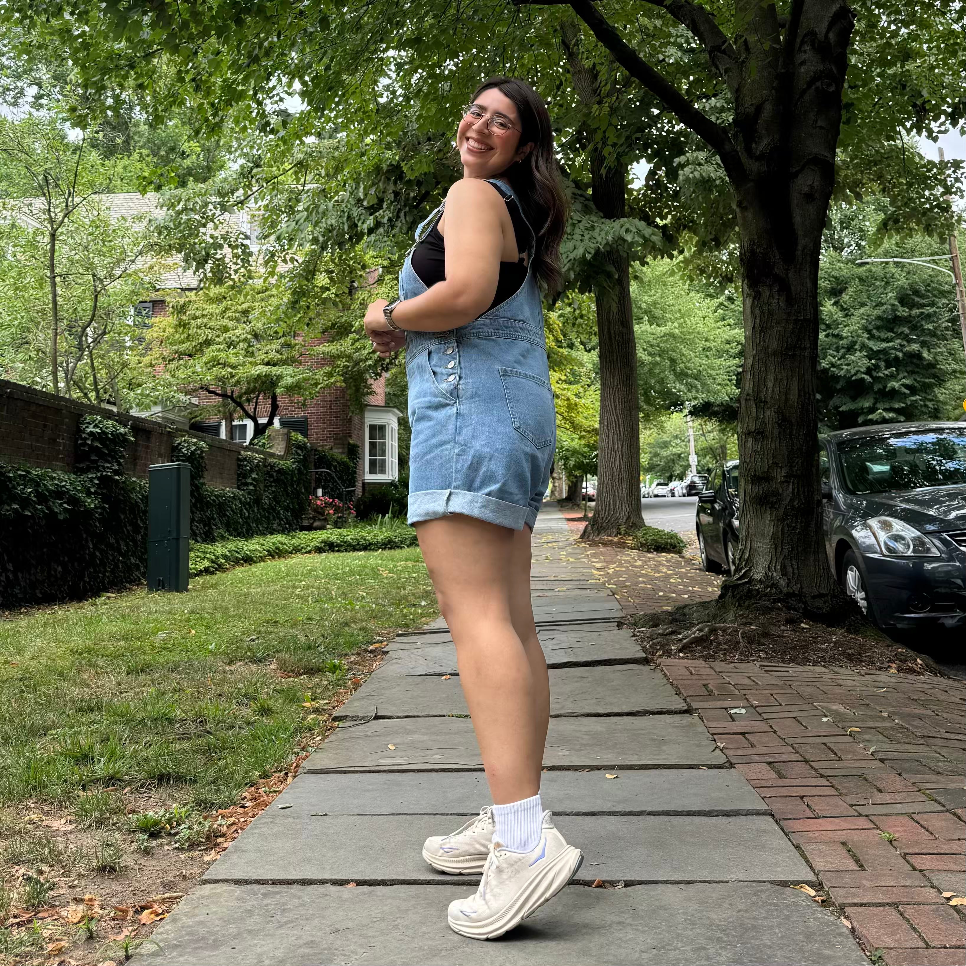 Denim Overall Shorts - Light Wash