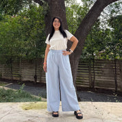 28" Inseam Picnic Pants - Blue Gingham *Clearance Sale*