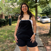 Denim Overall Shorts - Black *Clearance Sale*