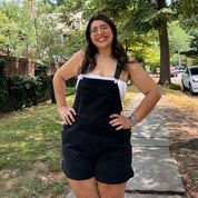 Denim Overall Shorts - Black *Clearance Sale*