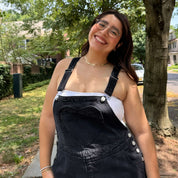 Denim Overall Shorts - Black *Clearance Sale*