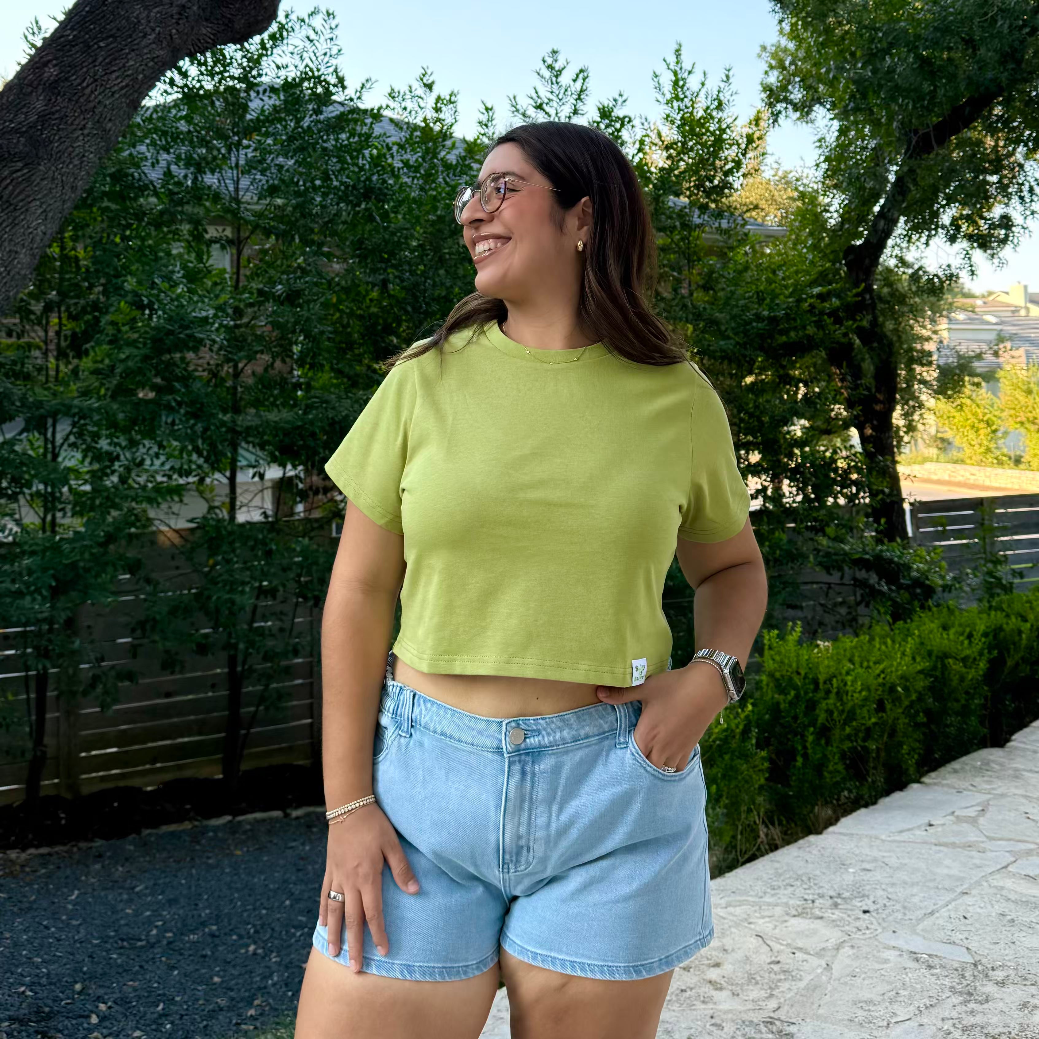 Cropped Tee - Matcha *Clearance Sale*