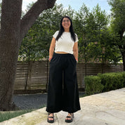 26" Inseam Picnic Pants - Solid Black *Clearance Sale*