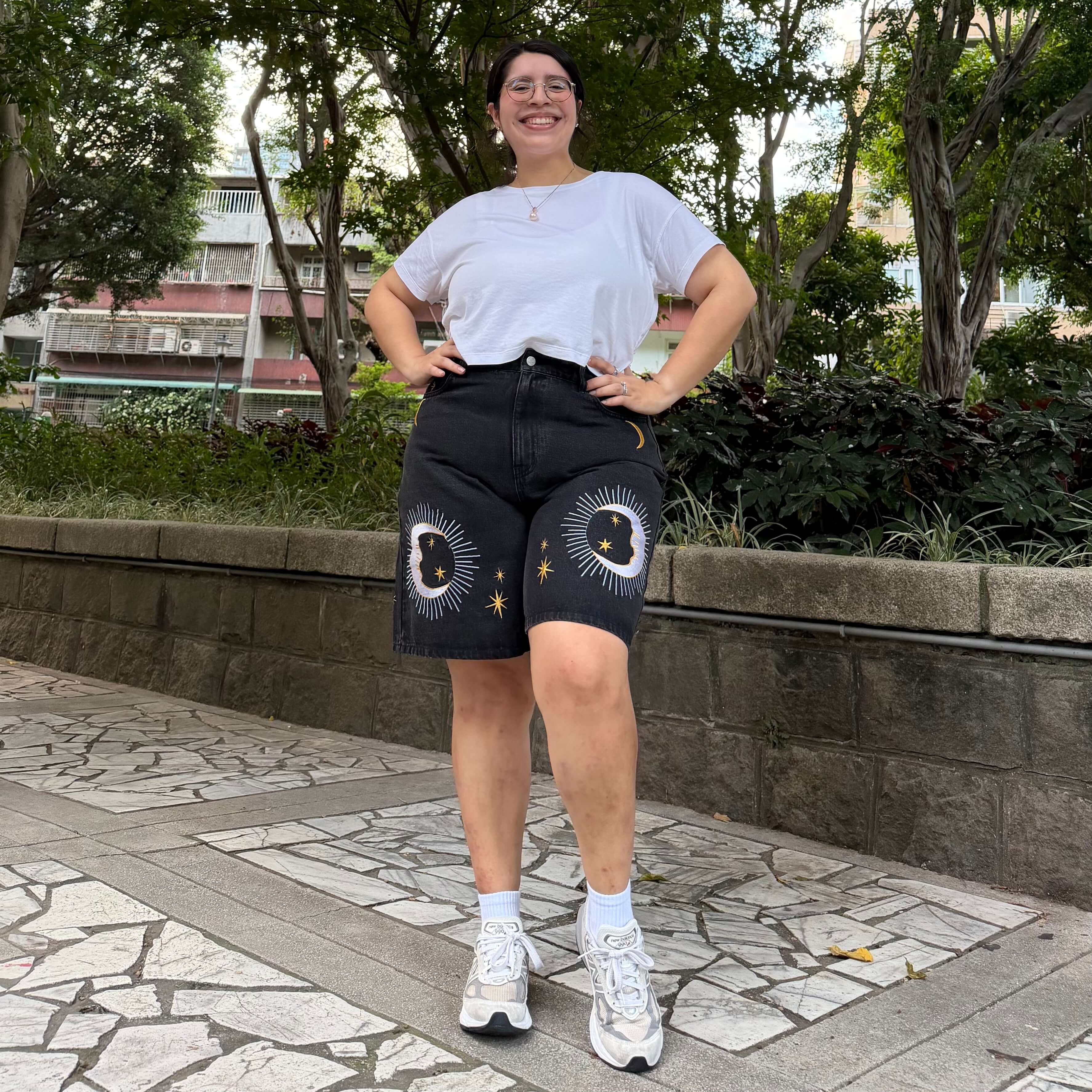 Celestial Denim Shorts - Black