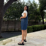 Denim Overall Shorts - Medium Wash *Clearance Sale*