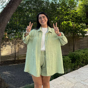 Lightweight Long-Sleeve Button-Up - Celery