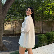 Lightweight Long-Sleeve Button-Up - Beige