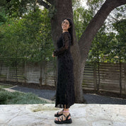 Long-Sleeve Muse Dress - Black Floral *Clearance Sale*