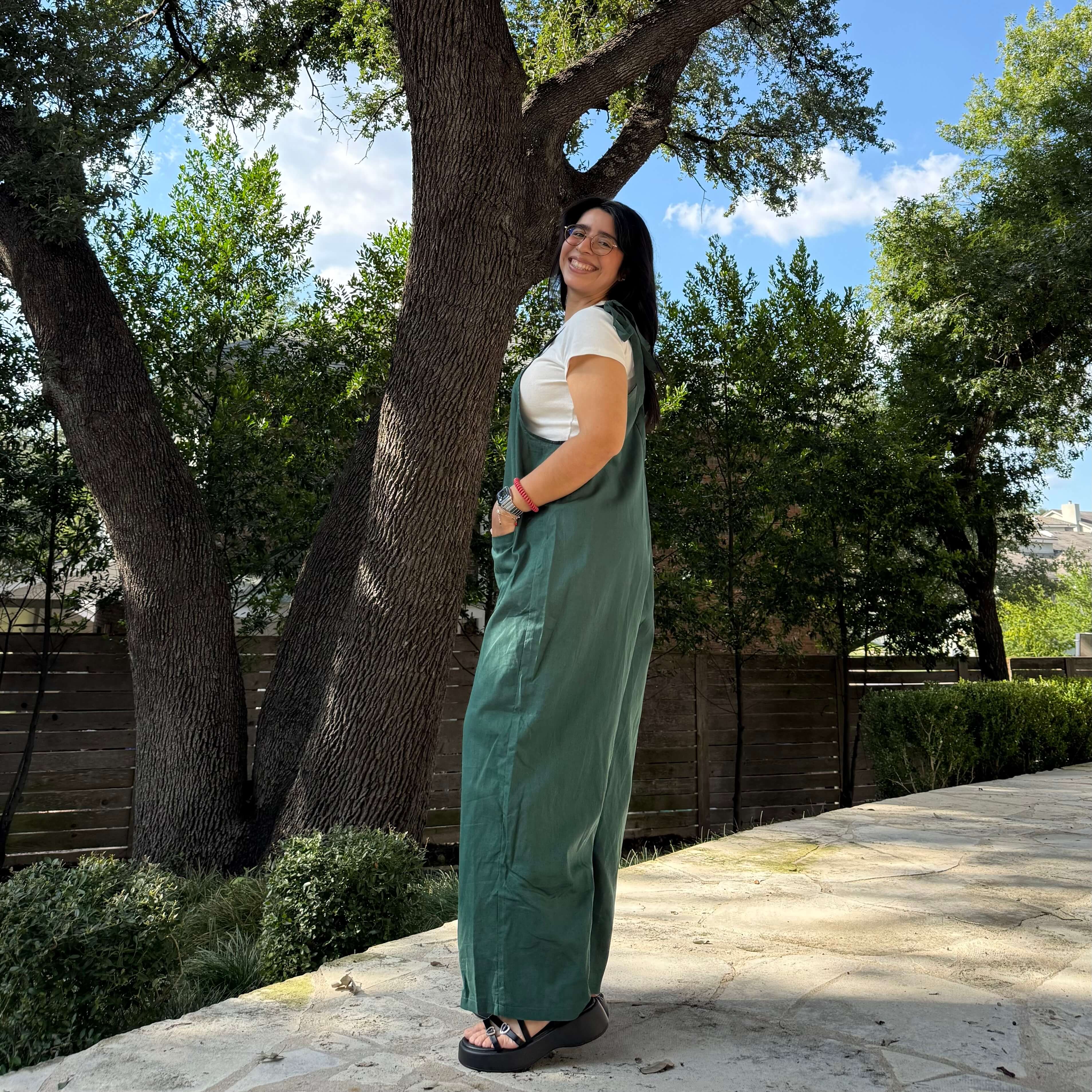 Linen Overalls - Pine *Clearance Sale*