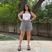 Summer Gingham Shorts - Black