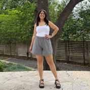 Summer Gingham Shorts - Black