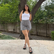 Summer Gingham Shorts - Black