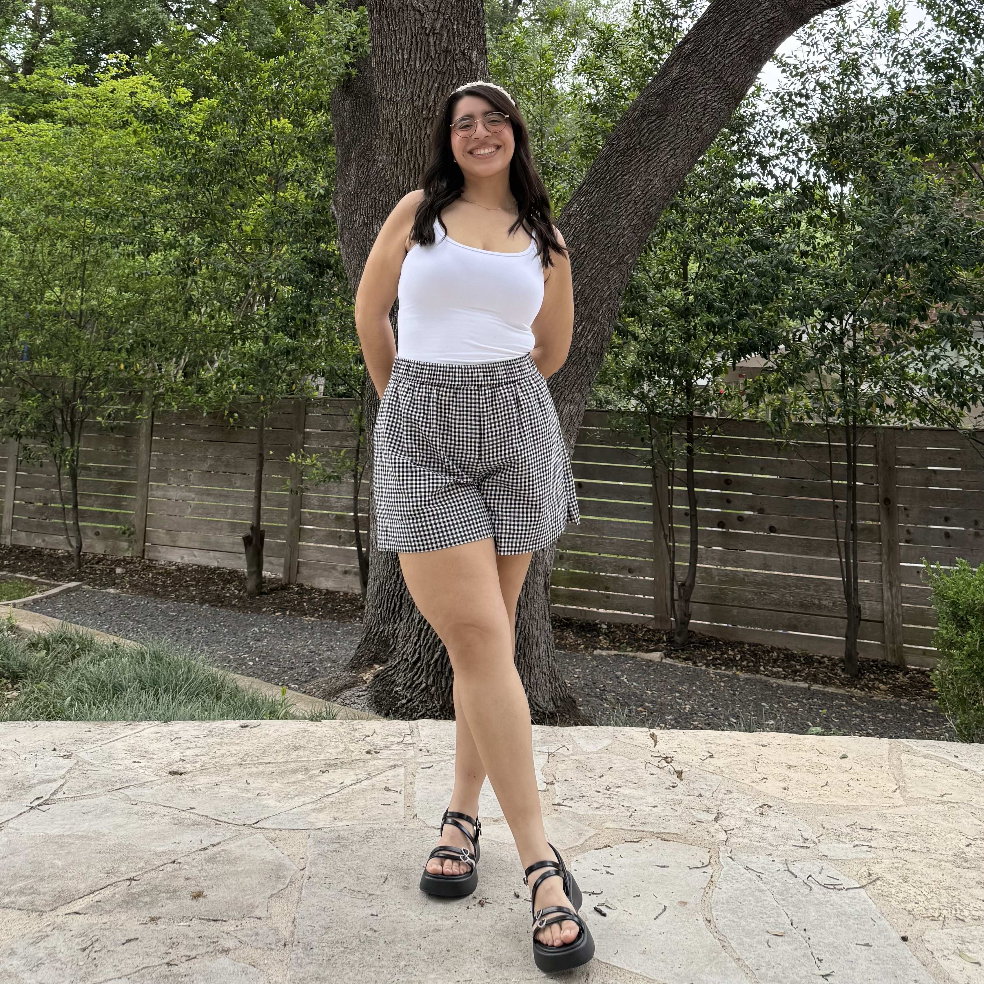 Summer Gingham Shorts - Black