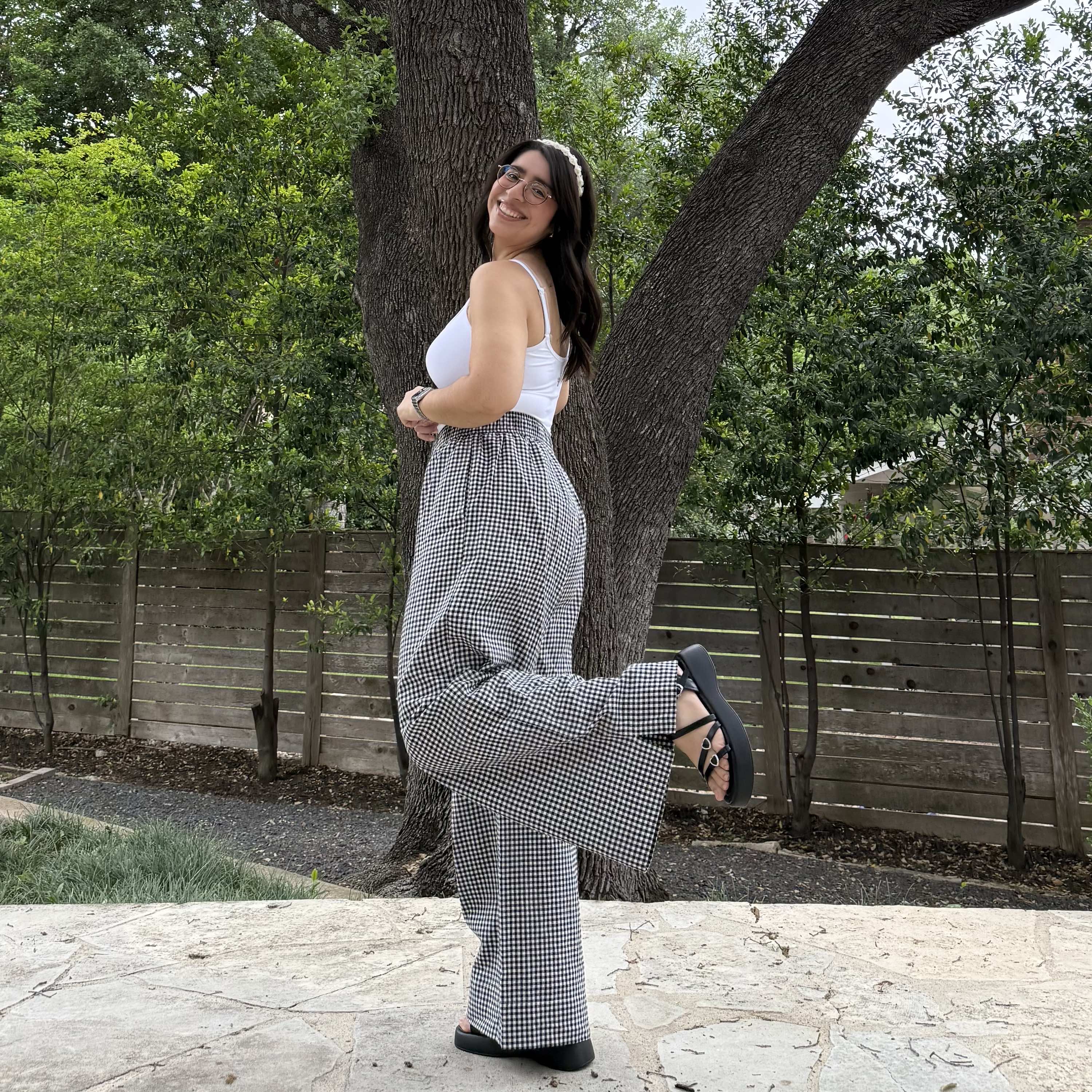 28" Inseam Picnic Pants - Black Gingham *Clearance Sale*