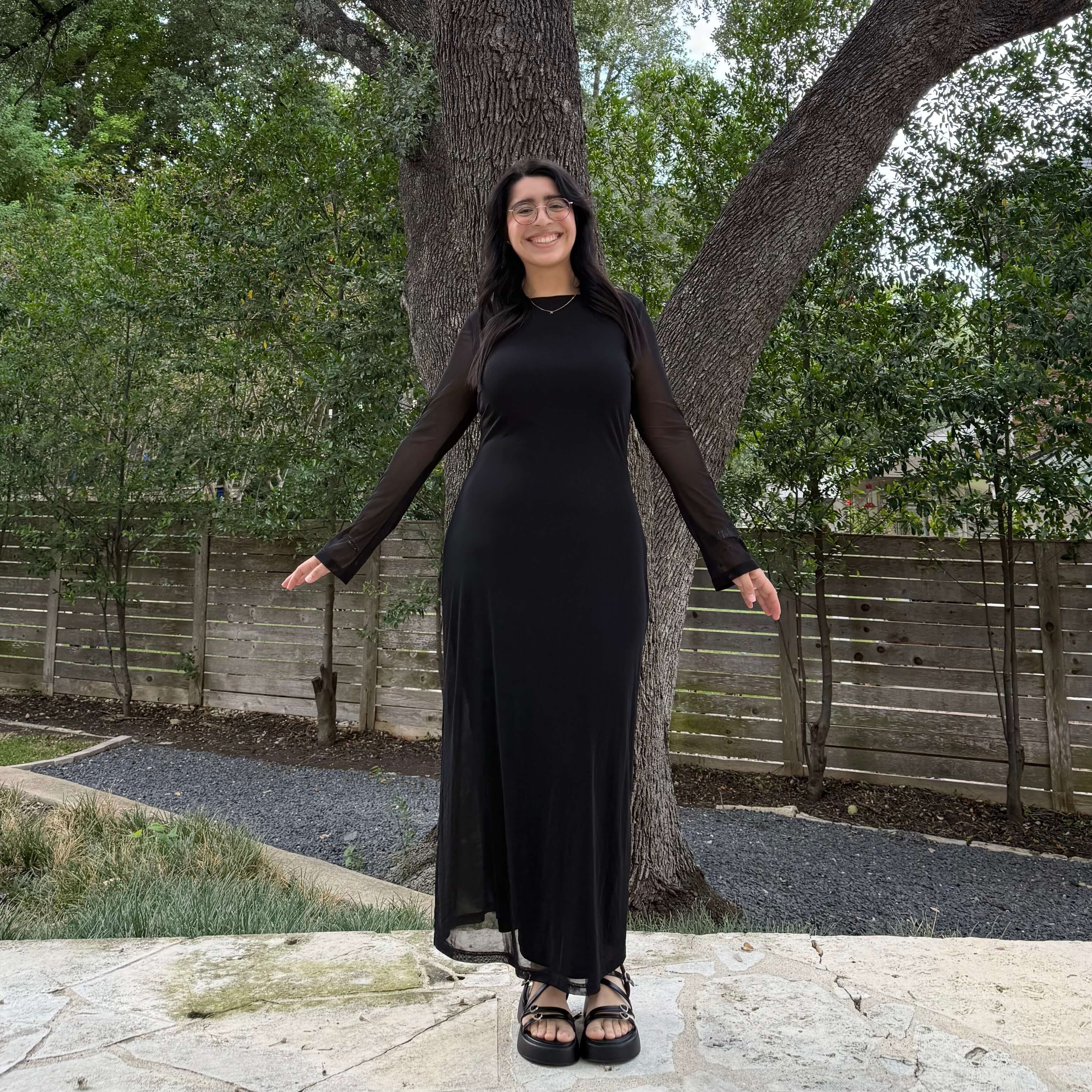 Long-Sleeve Flora Dress - Black *Clearance Sale*