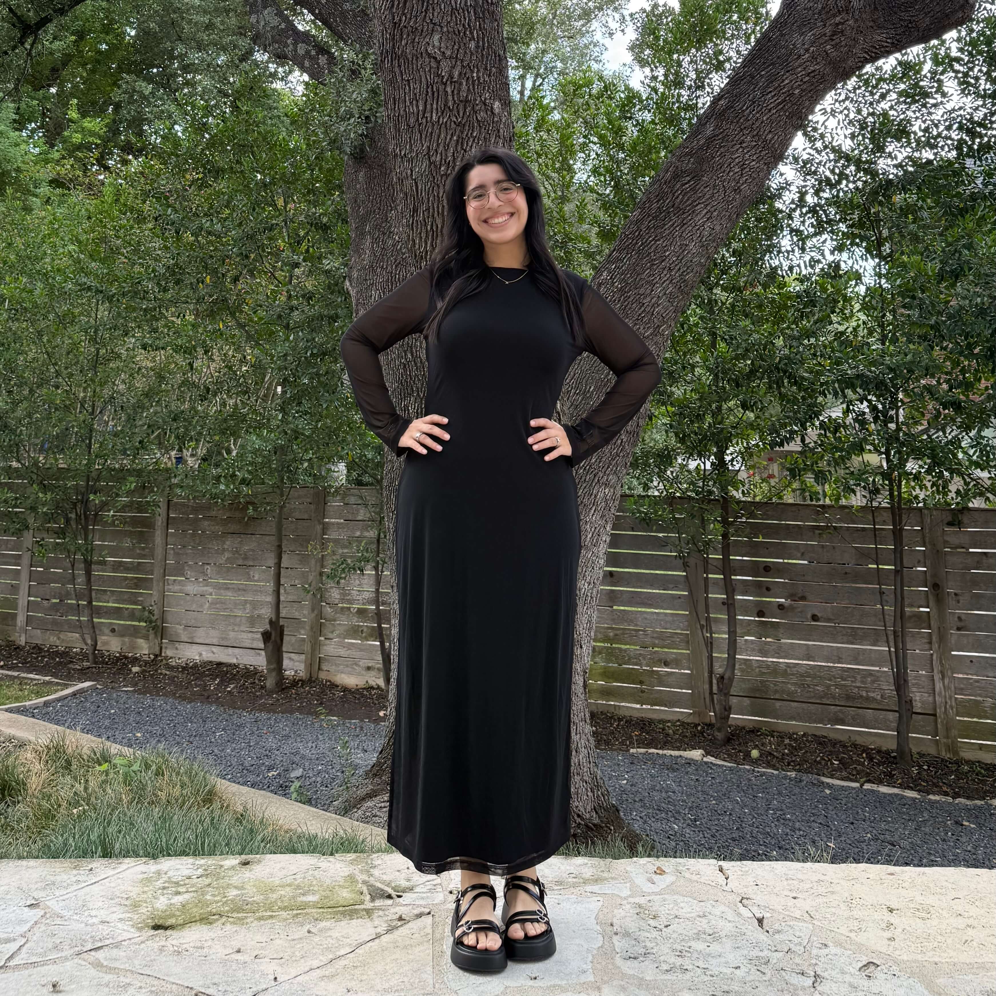 Long-Sleeve Flora Dress - Black *Clearance Sale*