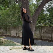 Long-Sleeve Flora Dress - Black *Clearance Sale*