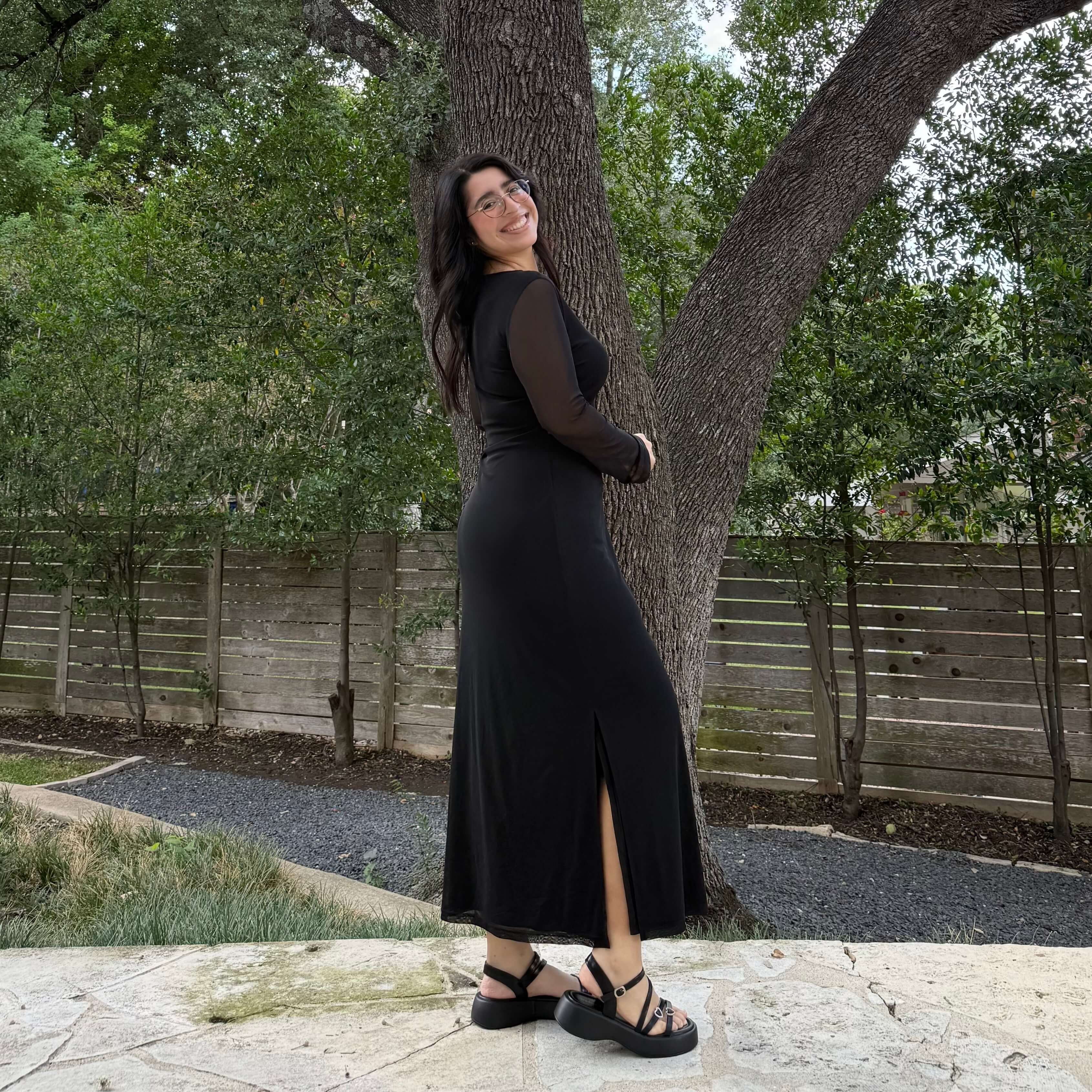 Long-Sleeve Flora Dress - Black *Clearance Sale*