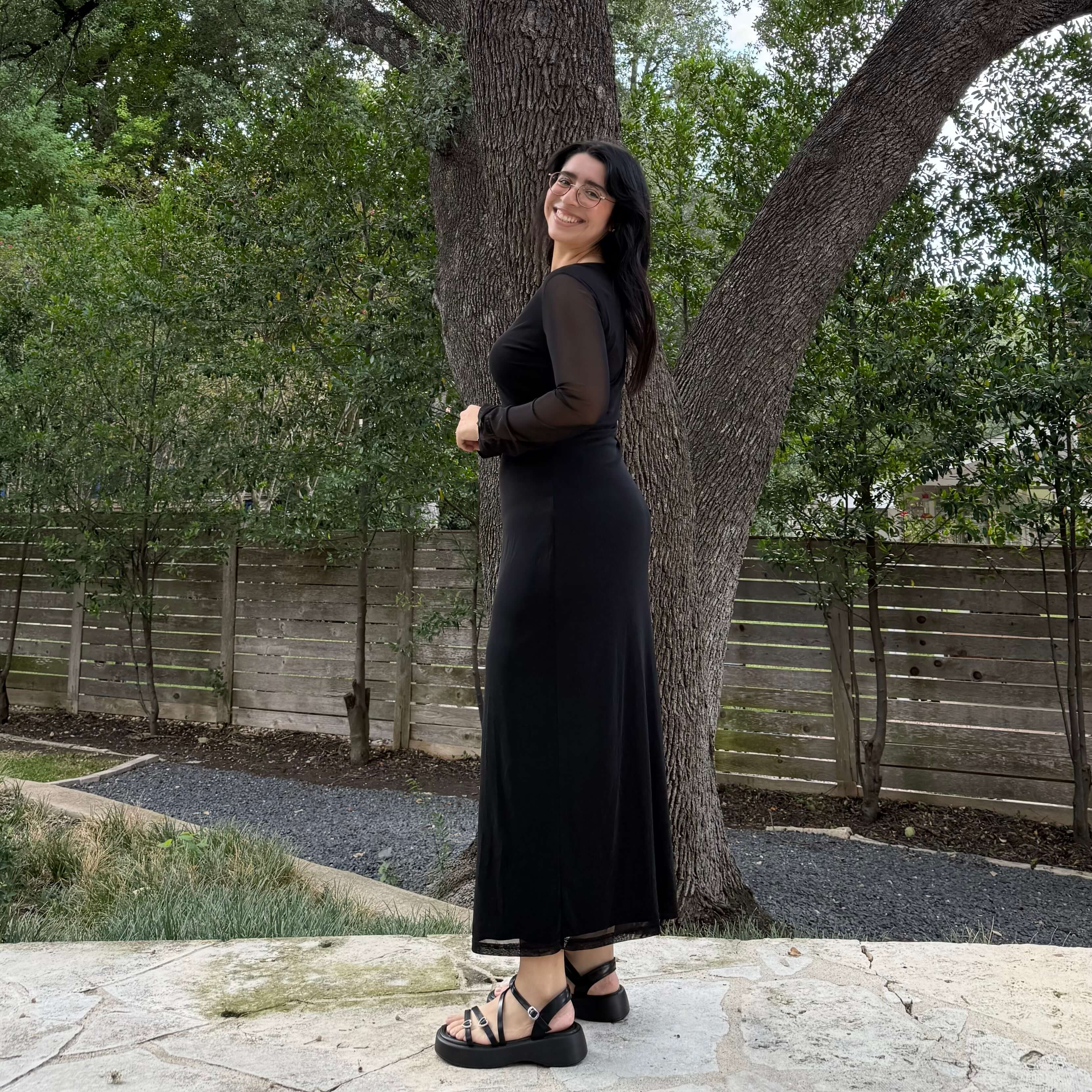 Long-Sleeve Flora Dress - Black *Clearance Sale*