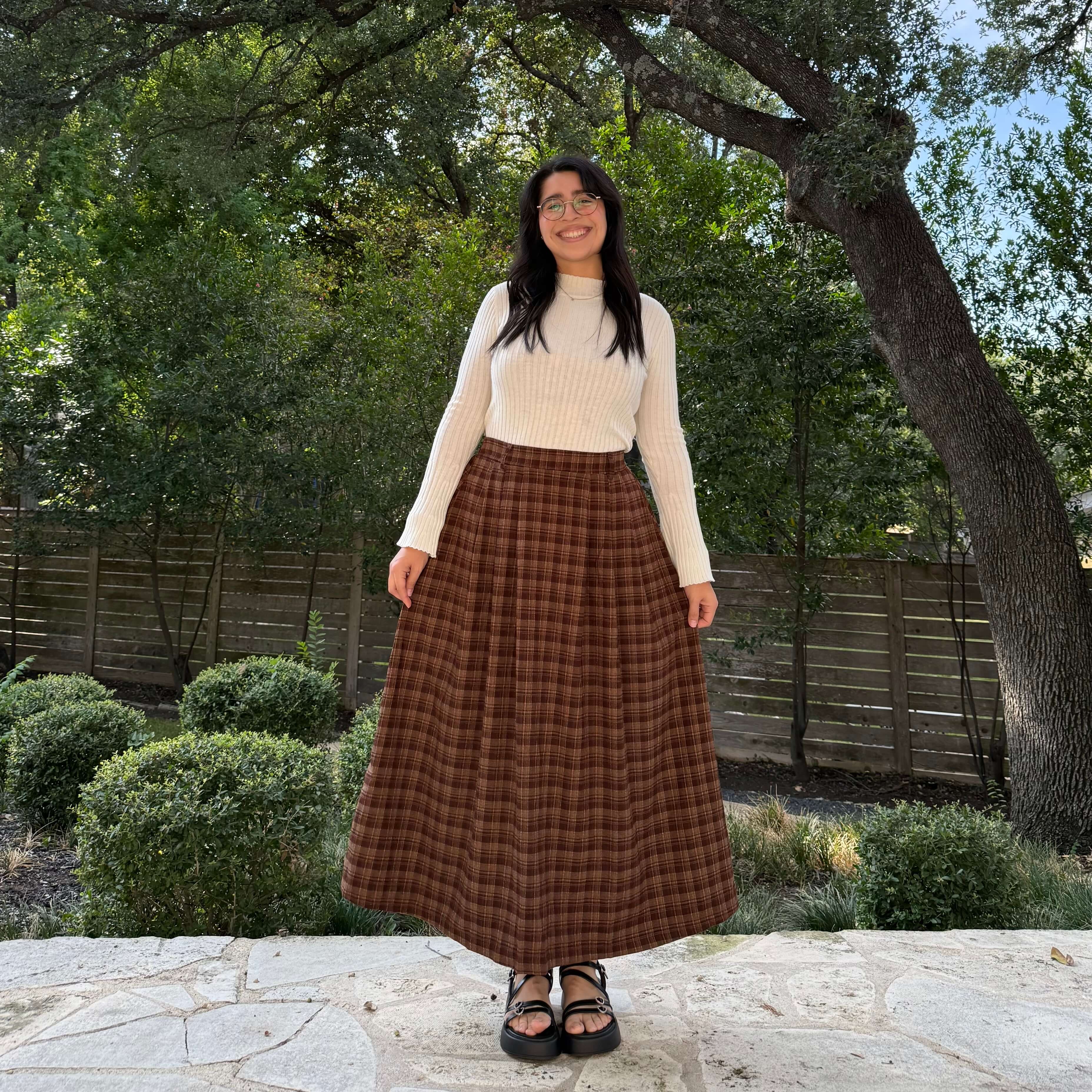Harvest Moon Skirt - Chestnut Plaid *Clearance Sale*