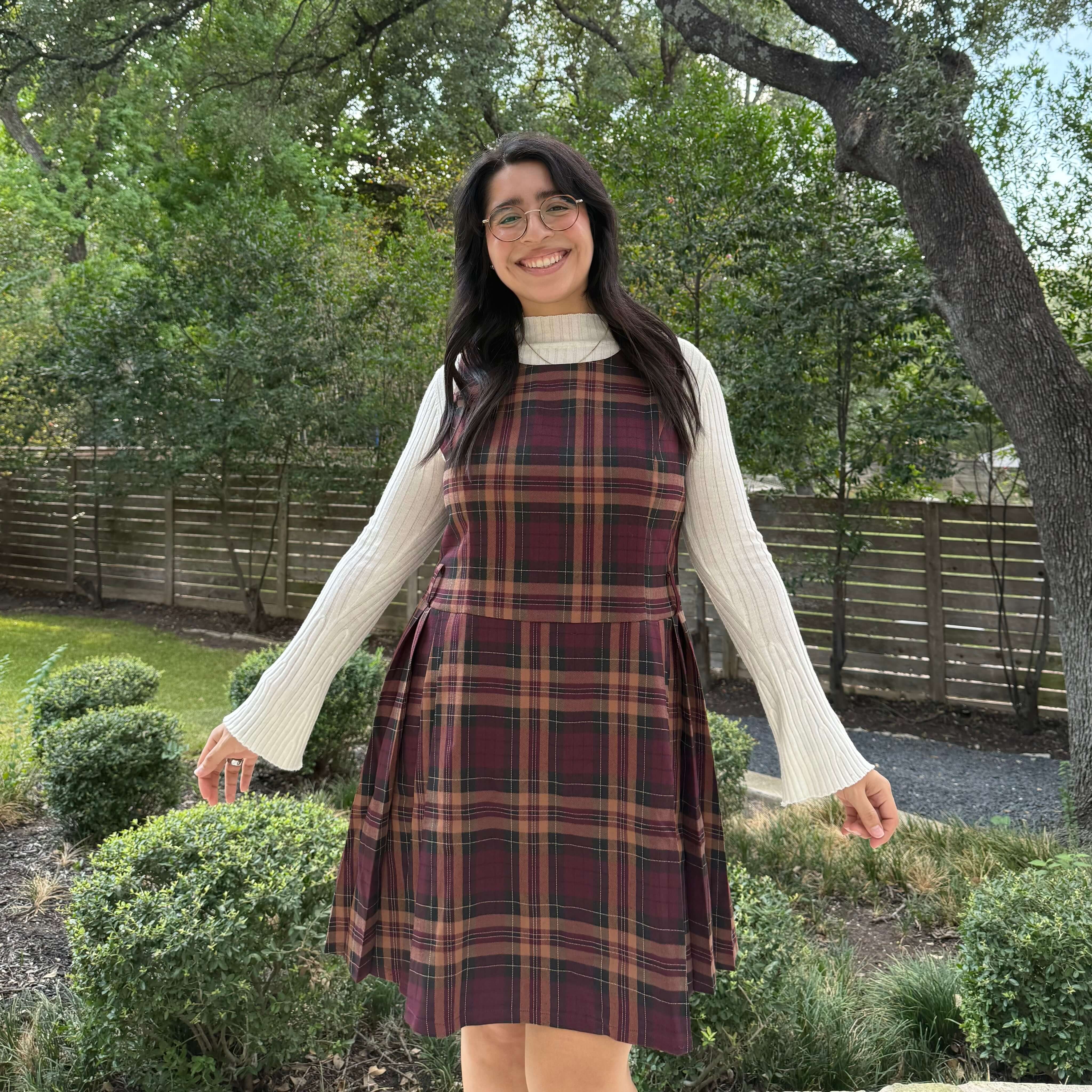 Scholar Dress - Burgundy Plaid