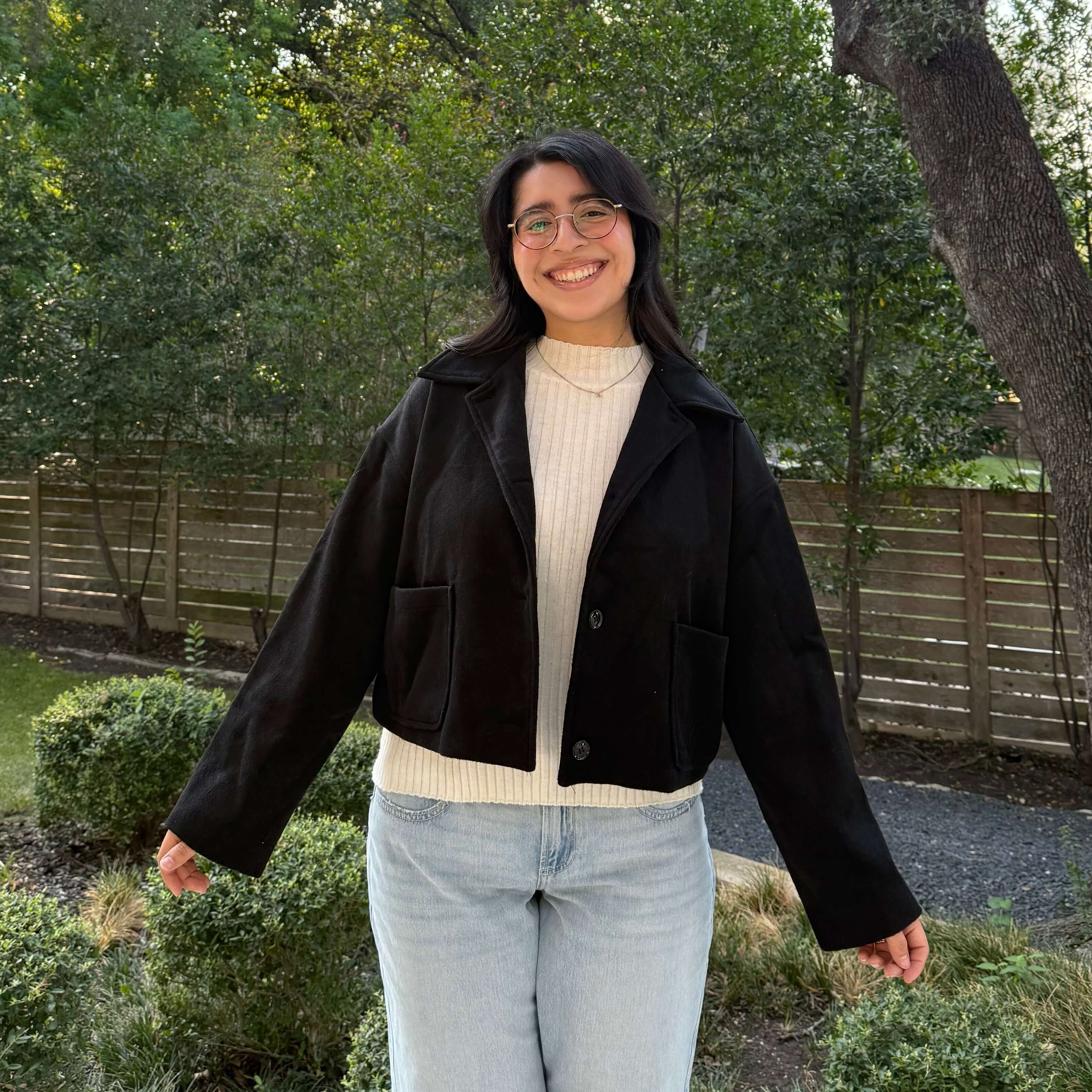 Classic Cropped Jacket - Black *Clearance Sale*