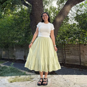 Spring Flowy Skirt - Matcha