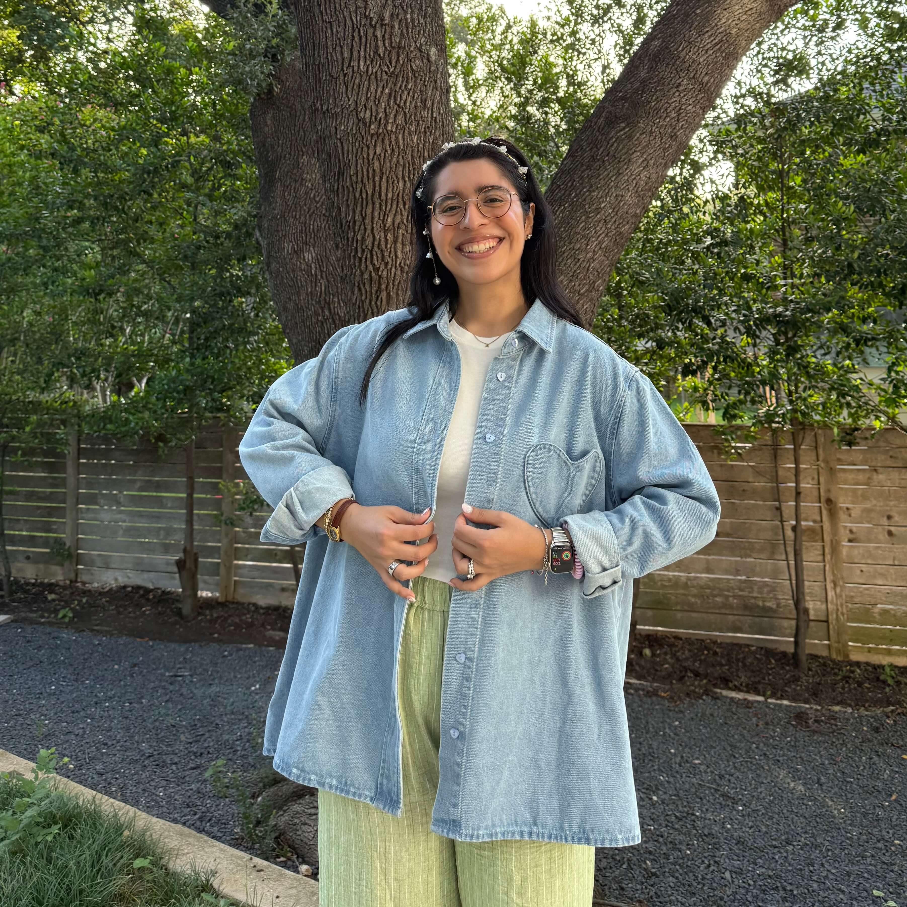 Denim Long-Sleeve Button-Up - Light Wash