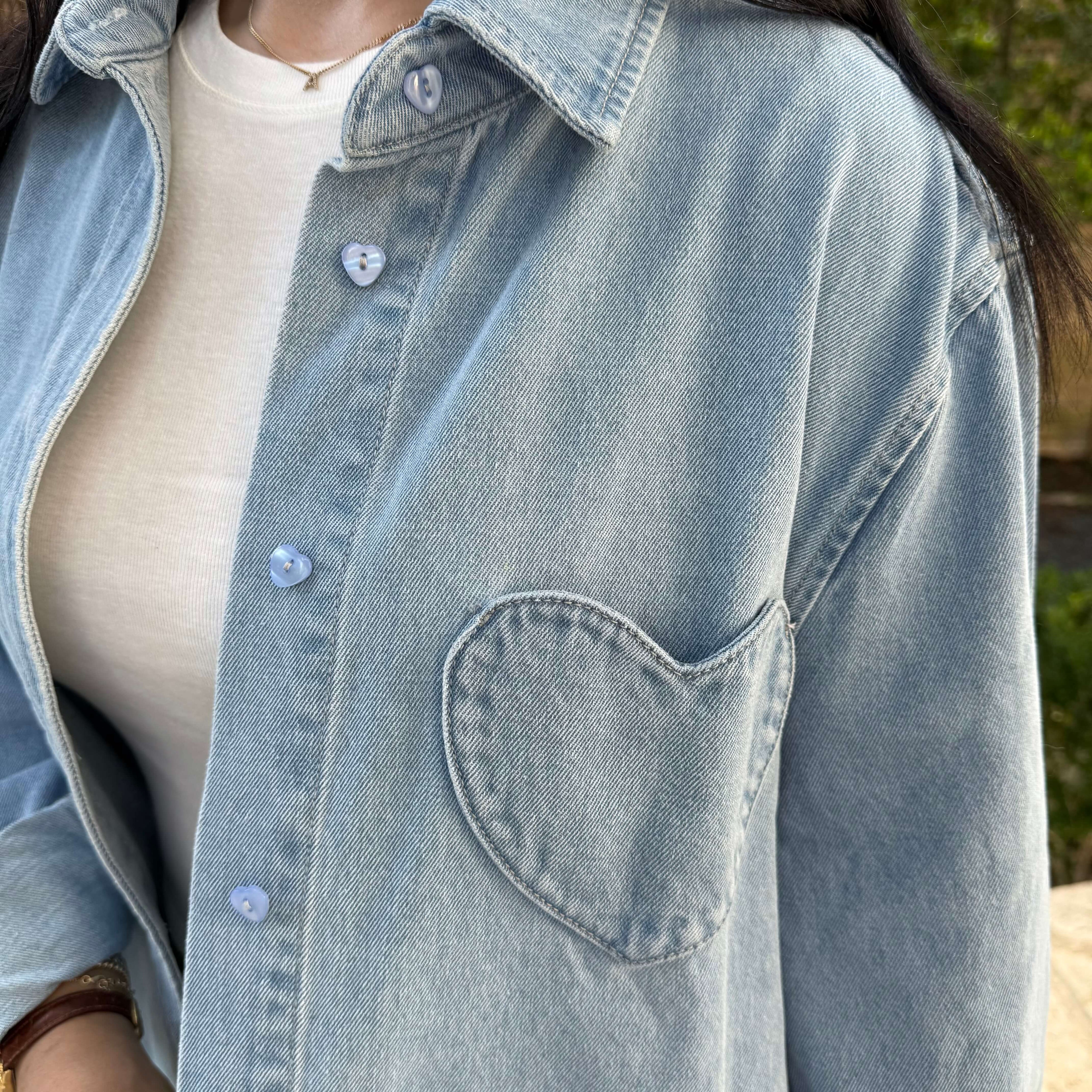 Denim Long-Sleeve Button-Up - Light Wash