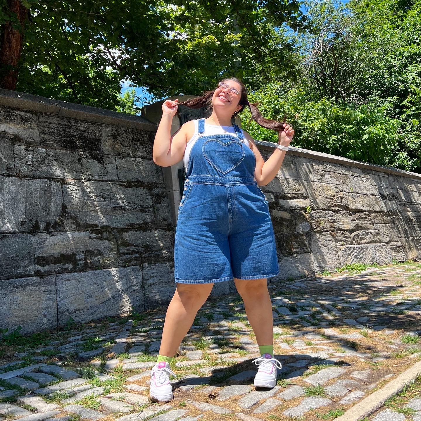 Denim Overall Shorts - Light Wash