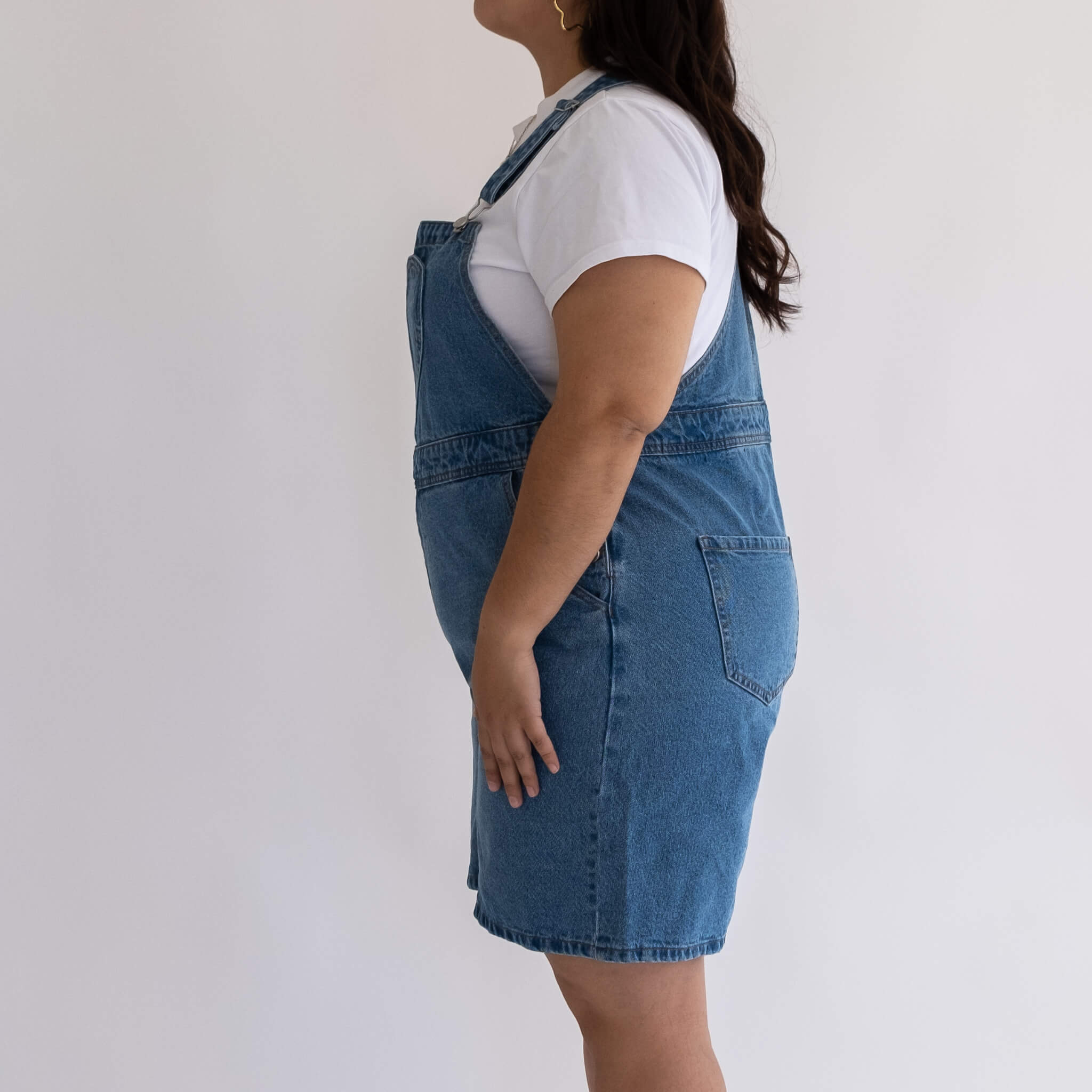 Denim Overall Shorts - Light Wash