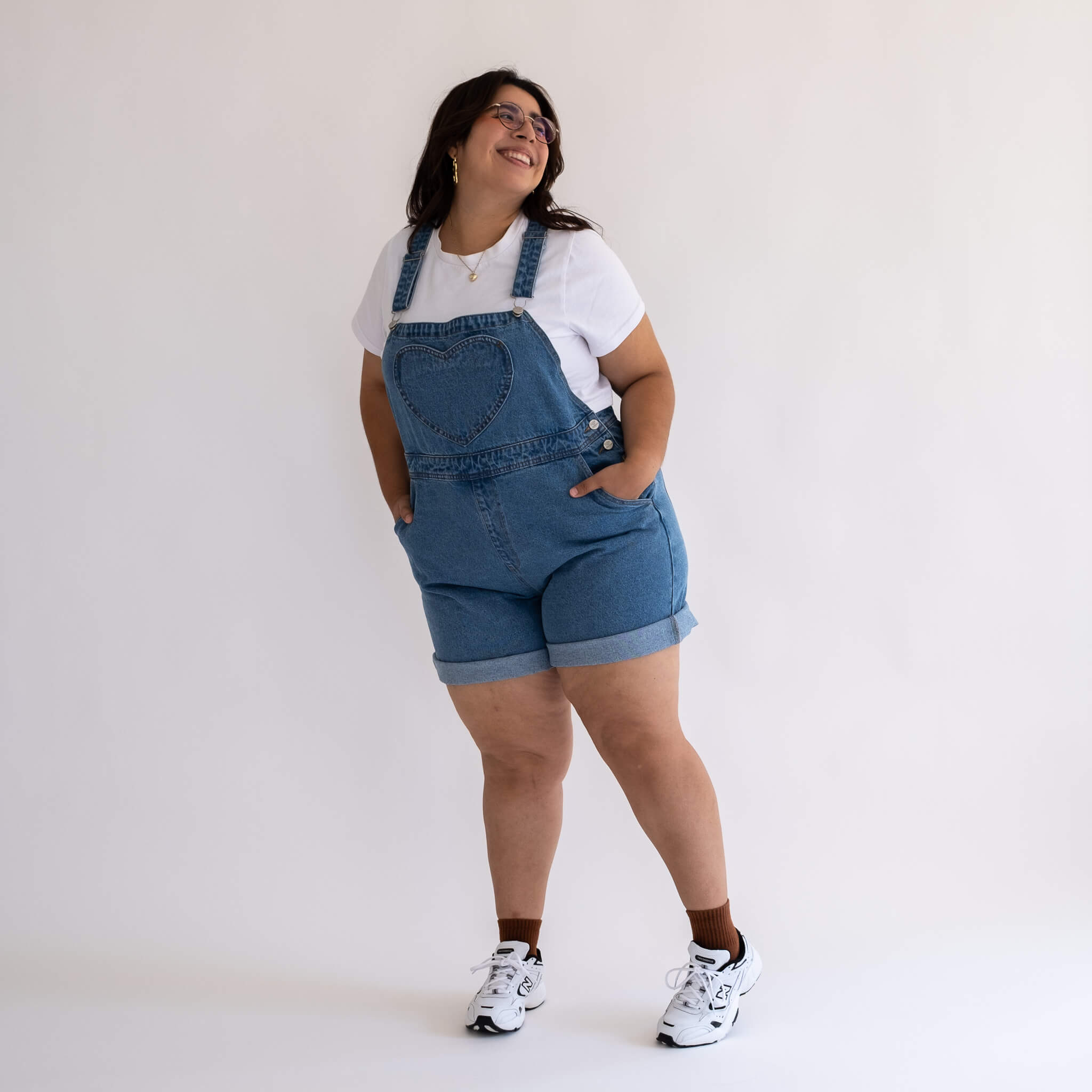 Denim Overall Shorts - Light Wash