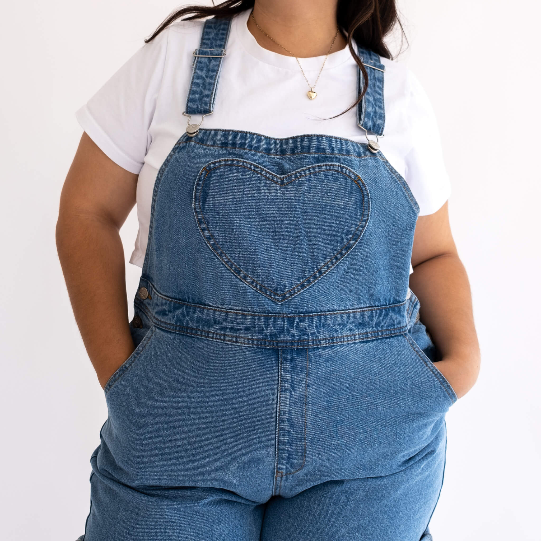 Denim Overall Shorts - Light Wash
