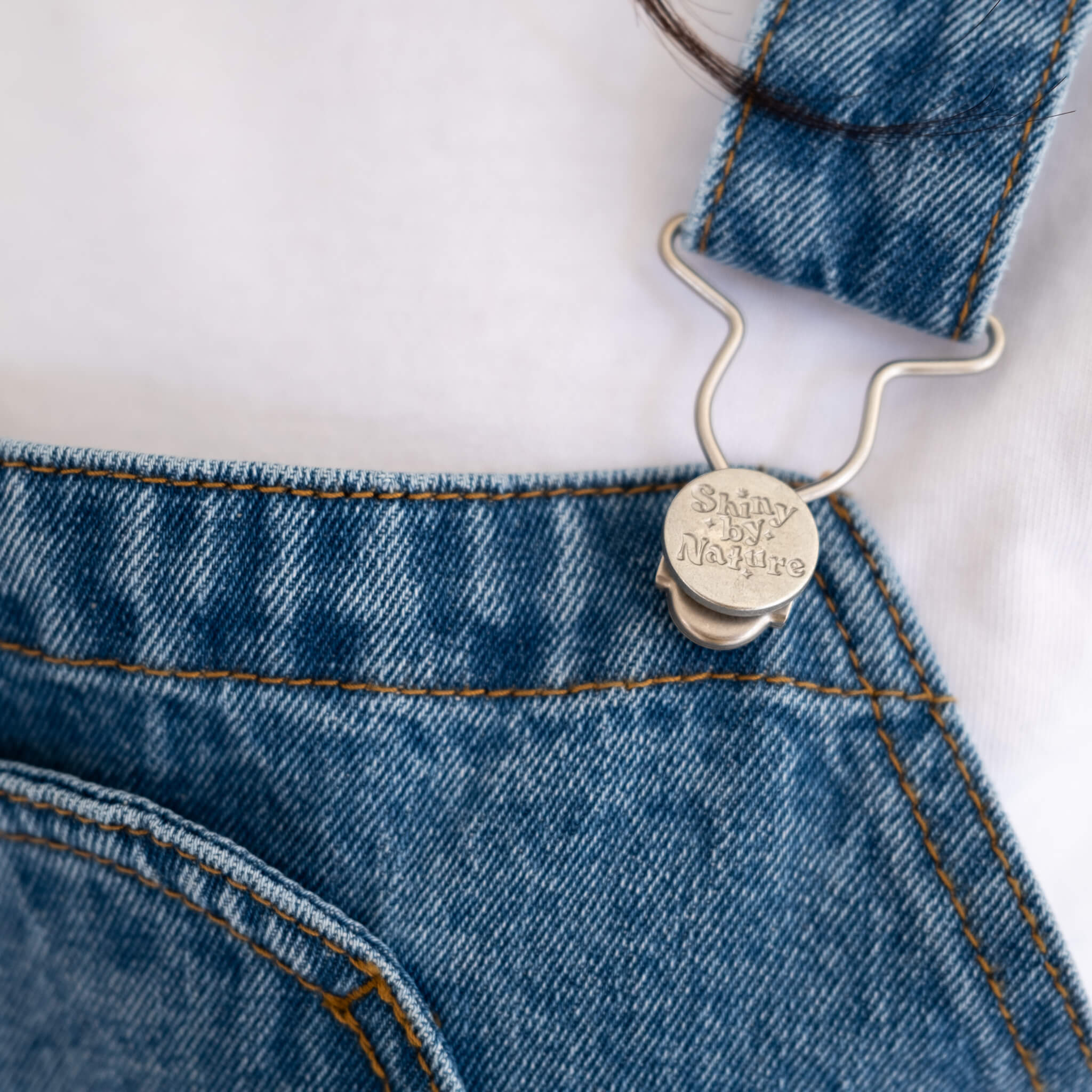 Denim Overall Shorts - Light Wash